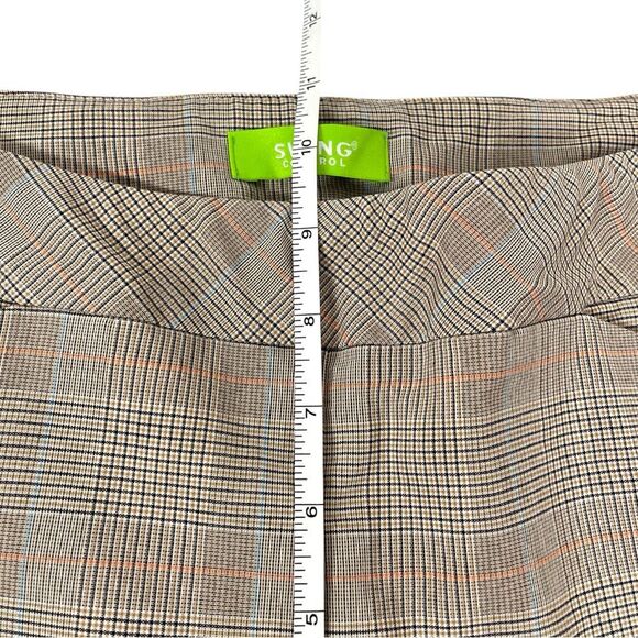 Swing Control Tan Plaid Slim Ankle Pull-On Preppy Golf Pants Women’s Size 6 - Picture 7 of 8